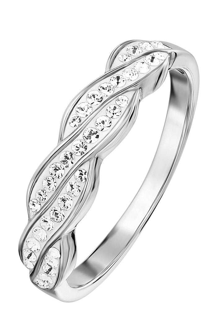 Sterling Silver Crystal Wave RingThe Fine CollectiveBA0051370 - L