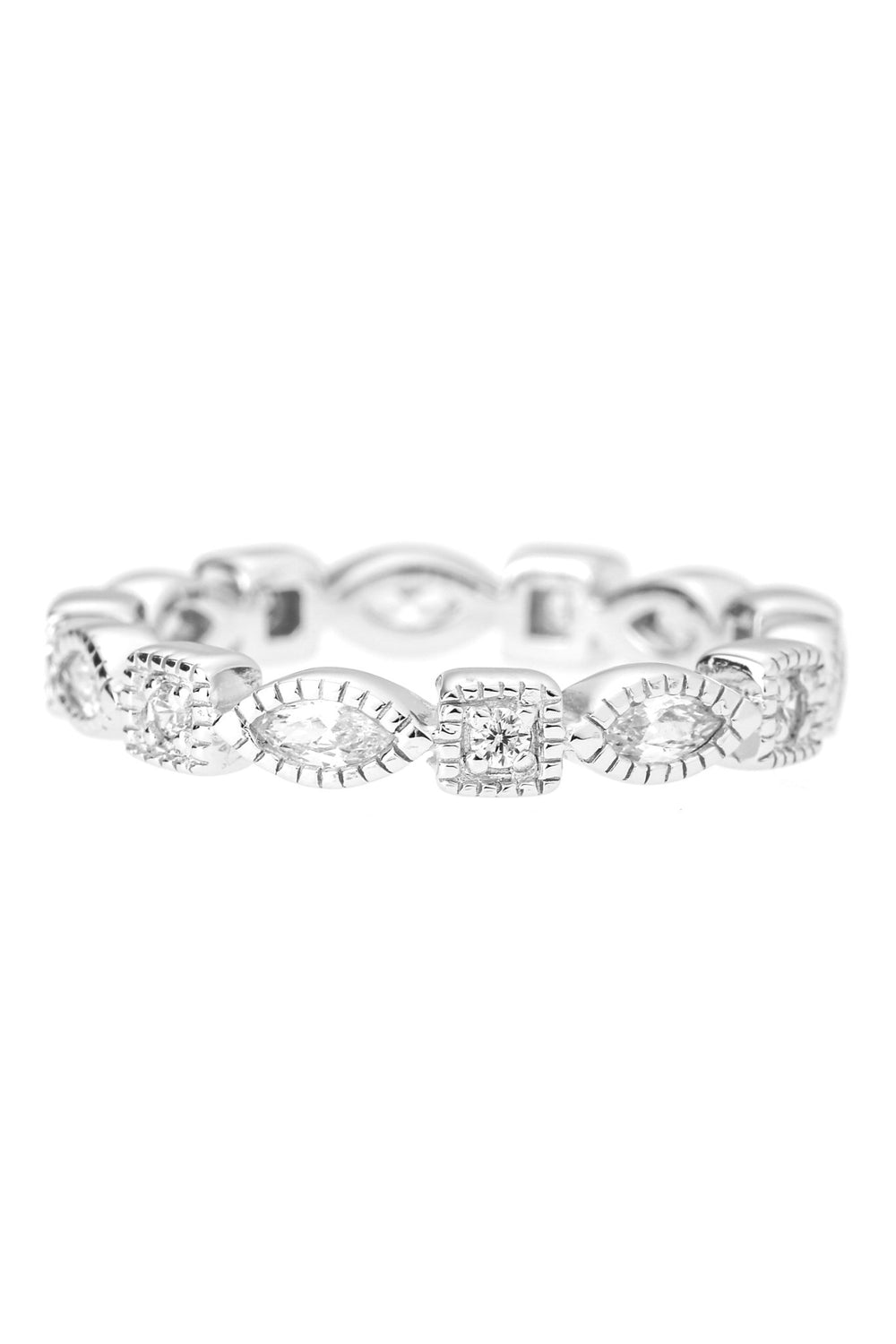 Sterling Silver Cubic Zirconia Eternity RingThe Fine CollectiveBA0062726 - L