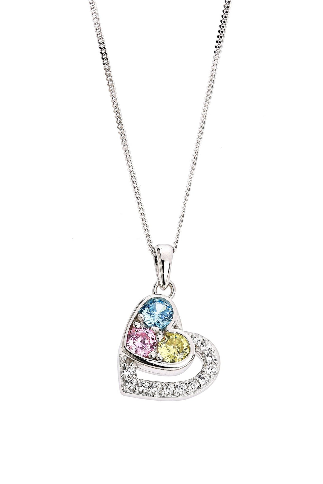 Sterling Silver Cubic Zirconia Heart PendantThe Fine CollectiveBA0071310