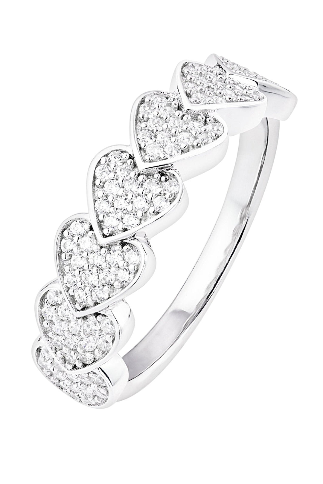 Sterling Silver Cubic Zirconia Heart RingThe Fine CollectiveBA0060455 - L