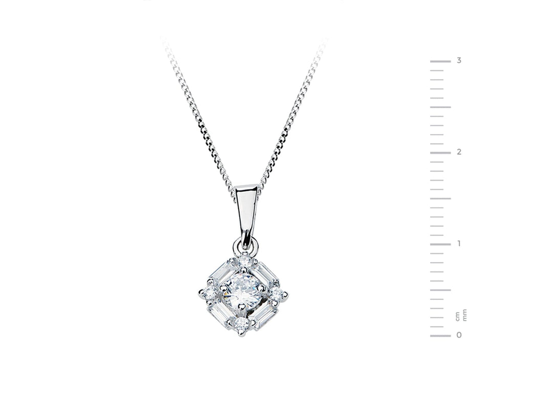 Sterling Silver Cubic Zirconia Mixed Cut PendantThe Fine CollectiveBA0056275