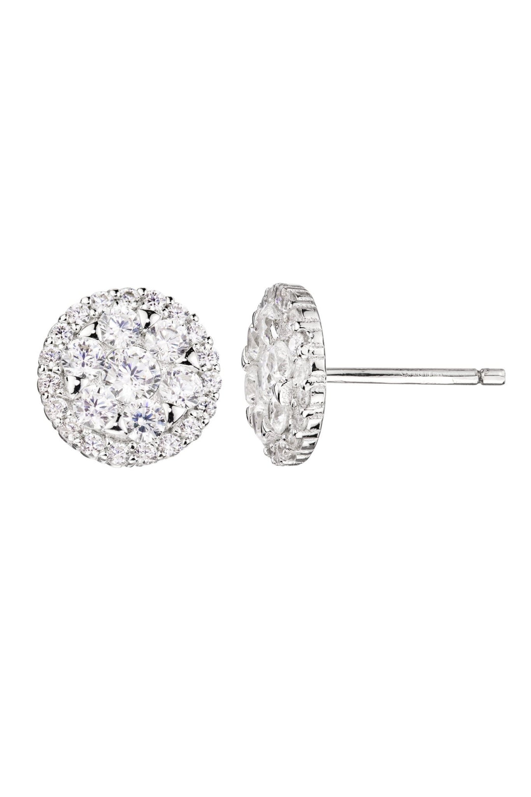 Sterling Silver Cubic Zirconia Round Earring and Pendant SetThe Fine CollectiveBA0060690