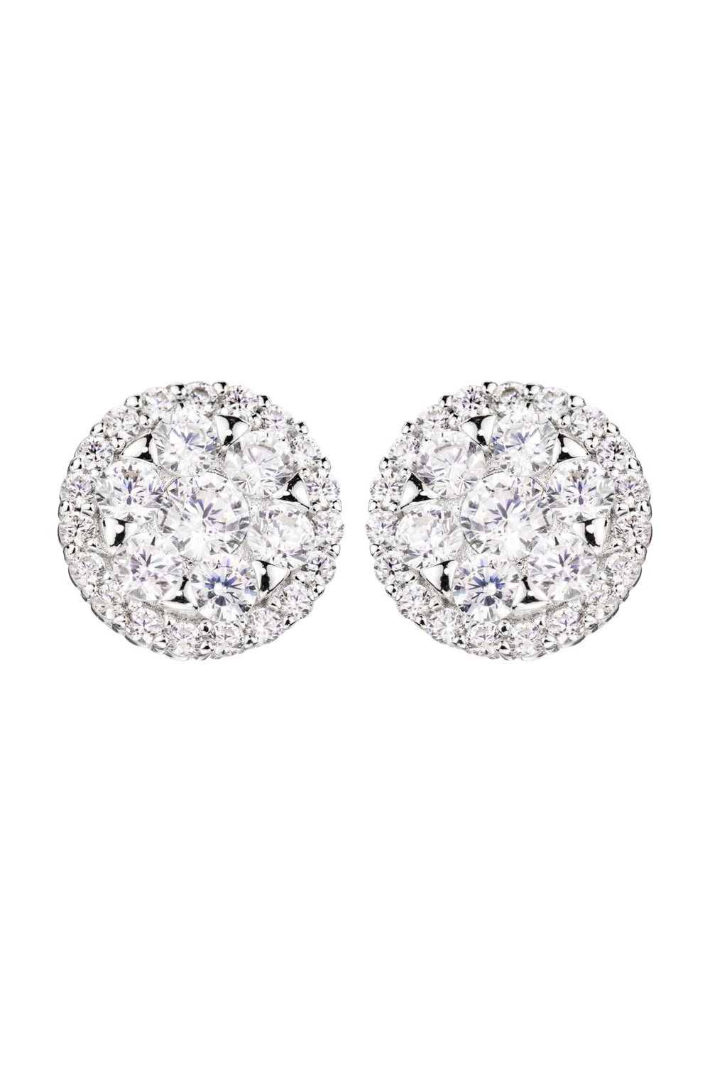 Sterling Silver Cubic Zirconia Round Earring and Pendant SetThe Fine CollectiveBA0060690