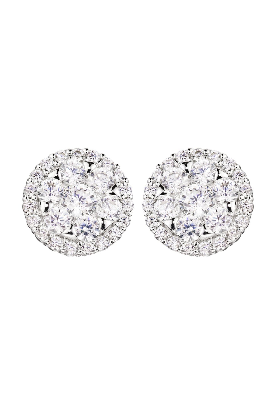 Sterling Silver Cubic Zirconia Round Earring and Pendant SetThe Fine CollectiveBA0060690