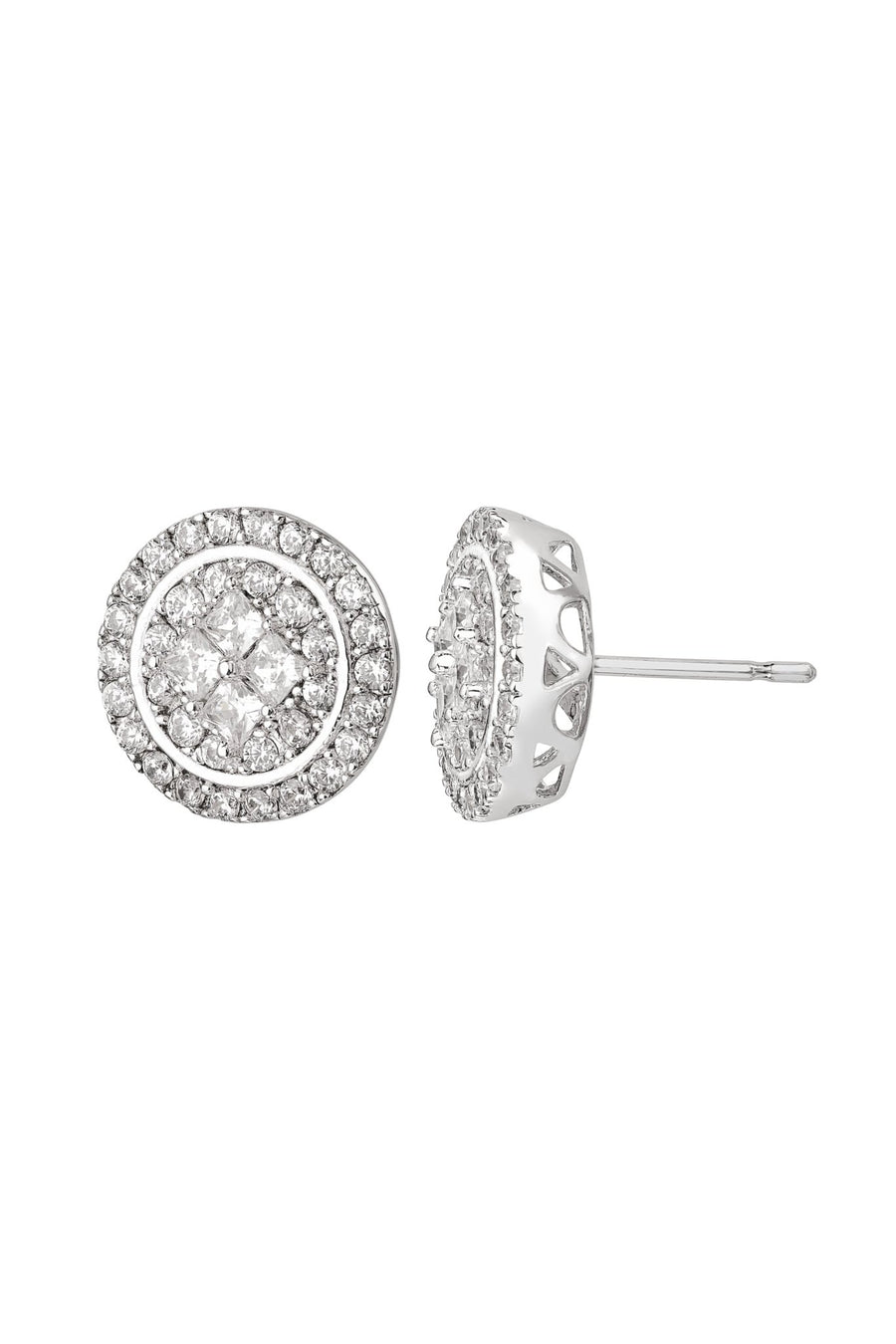 Sterling Silver Cubic Zirconia Round Stud EarringsThe Fine CollectiveBA0062706