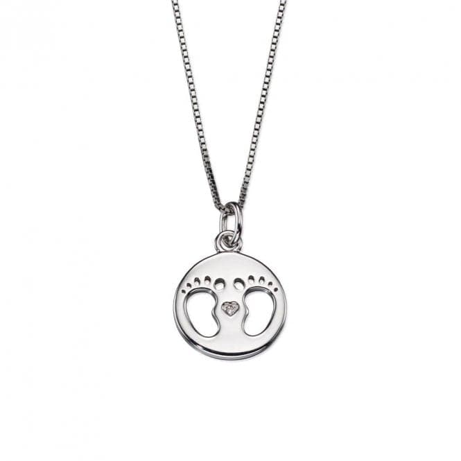 Sterling Silver Cutout Footprint Medal Pendant P4443D for DiamondP4443