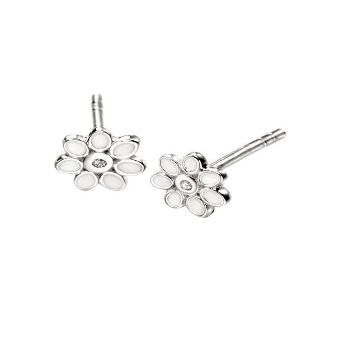 Sterling Silver Daisy Earrings E4122D for DiamondE4122