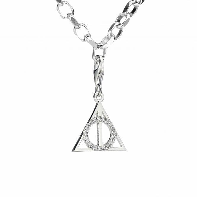 Sterling Silver Deathly Hallows Clip On Charm With Claw Set CrystalsHarry PotterBHPSC002