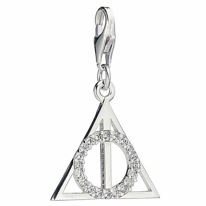 Sterling Silver Deathly Hallows Clip On Charm With Claw Set CrystalsHarry PotterBHPSC002
