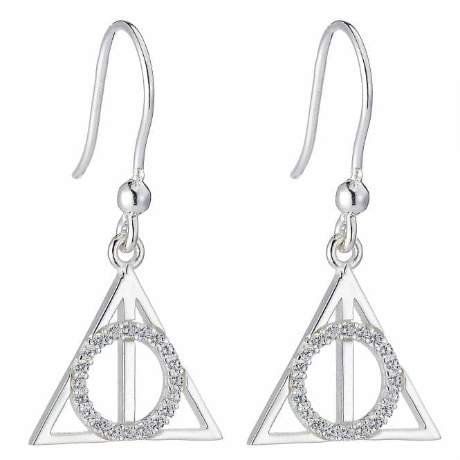 Sterling Silver Deathly Hallows Drop Earrings with Crystal ElementsHarry PotterBHPSE002