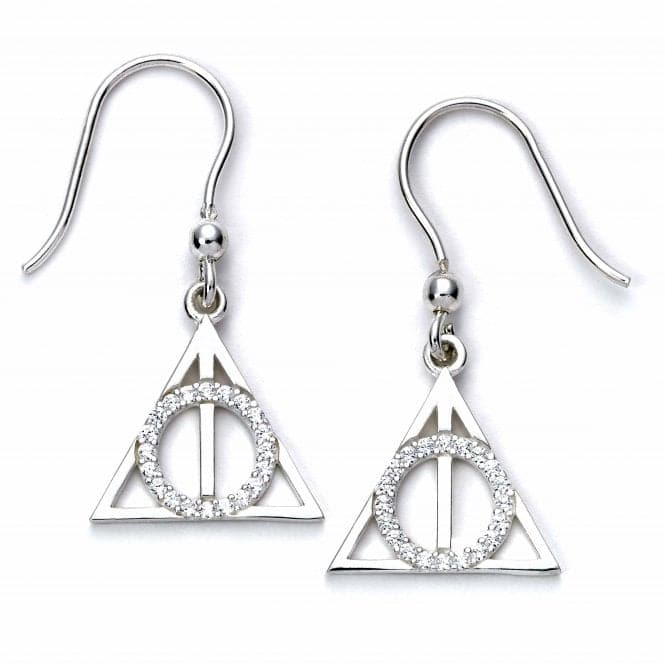 Sterling Silver Deathly Hallows Drop Earrings with Crystal ElementsHarry PotterBHPSE002