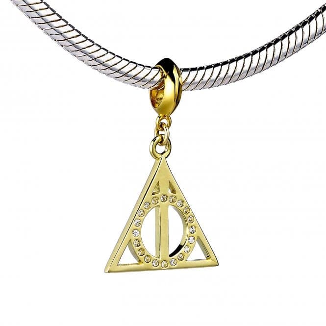 Sterling Silver Deathly Hallows Gold Plated Slider CharmHarry PotterHPGSC02 - SC