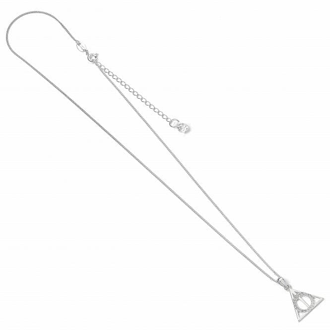 Sterling Silver Deathly Hallows Necklace With Claw Set CrystalsHarry PotterBHPSN002