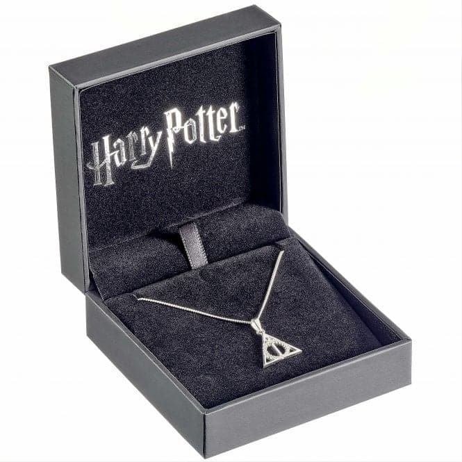 Sterling Silver Deathly Hallows Necklace With Claw Set CrystalsHarry PotterBHPSN002