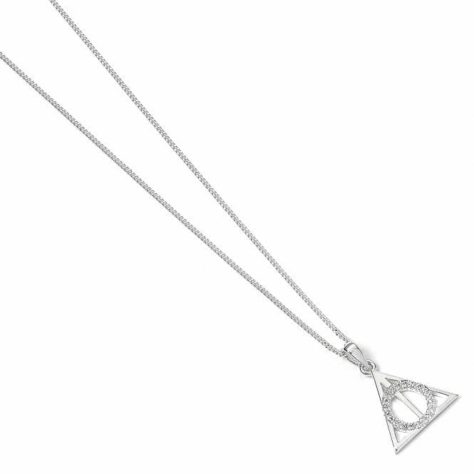 Sterling Silver Deathly Hallows Necklace With Claw Set CrystalsHarry PotterBHPSN002