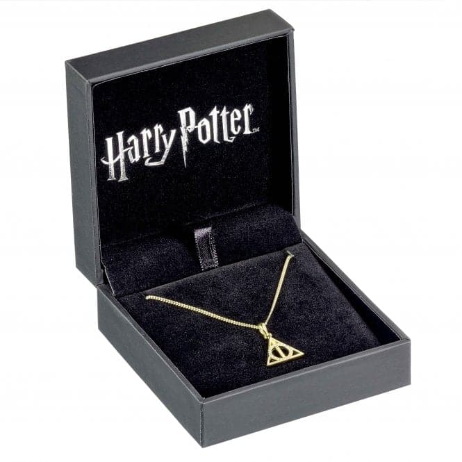 Sterling Silver Deathly Hallows Sterling Silver Gold Plated Necklace Embellished with CrystalsHarry PotterHPGSN02