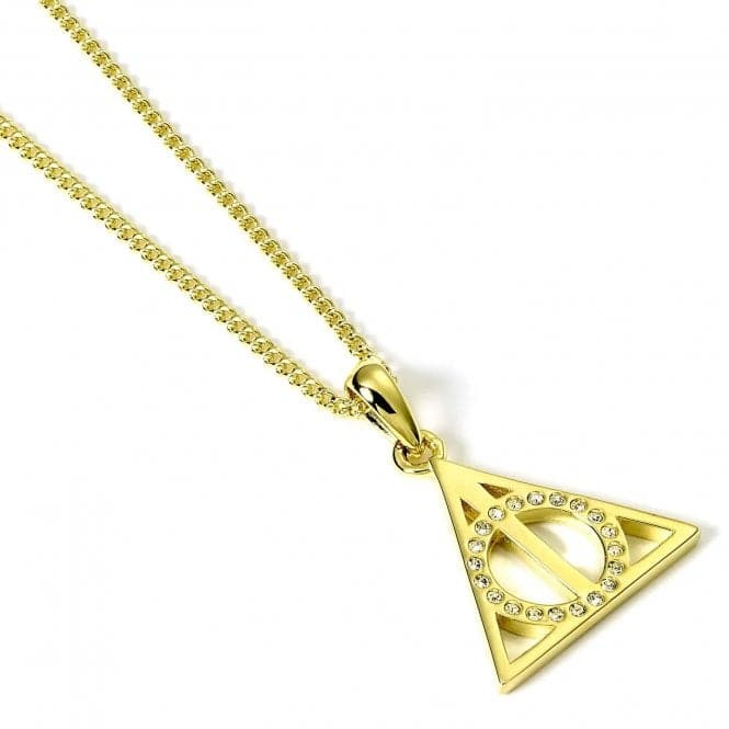 Sterling Silver Deathly Hallows Sterling Silver Gold Plated Necklace Embellished with CrystalsHarry PotterHPGSN02