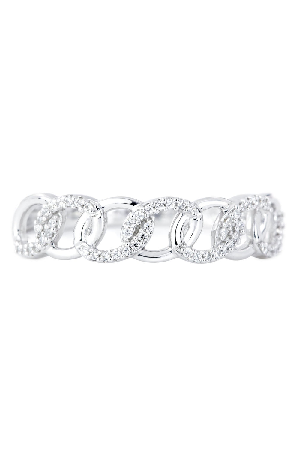 Sterling Silver Diamond Braided Eternity RingThe Fine CollectiveBA0060195 - L