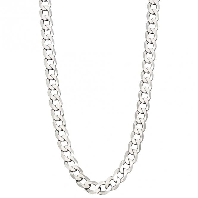 Sterling Silver Diamond Cut Platinum Curb Chain 56cm Necklace N4463Fred BennettN4463