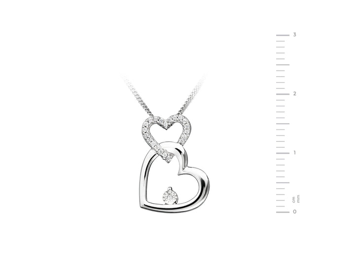 Sterling Silver Diamond Interlocking Hearts PendantThe Fine CollectiveBA0058465