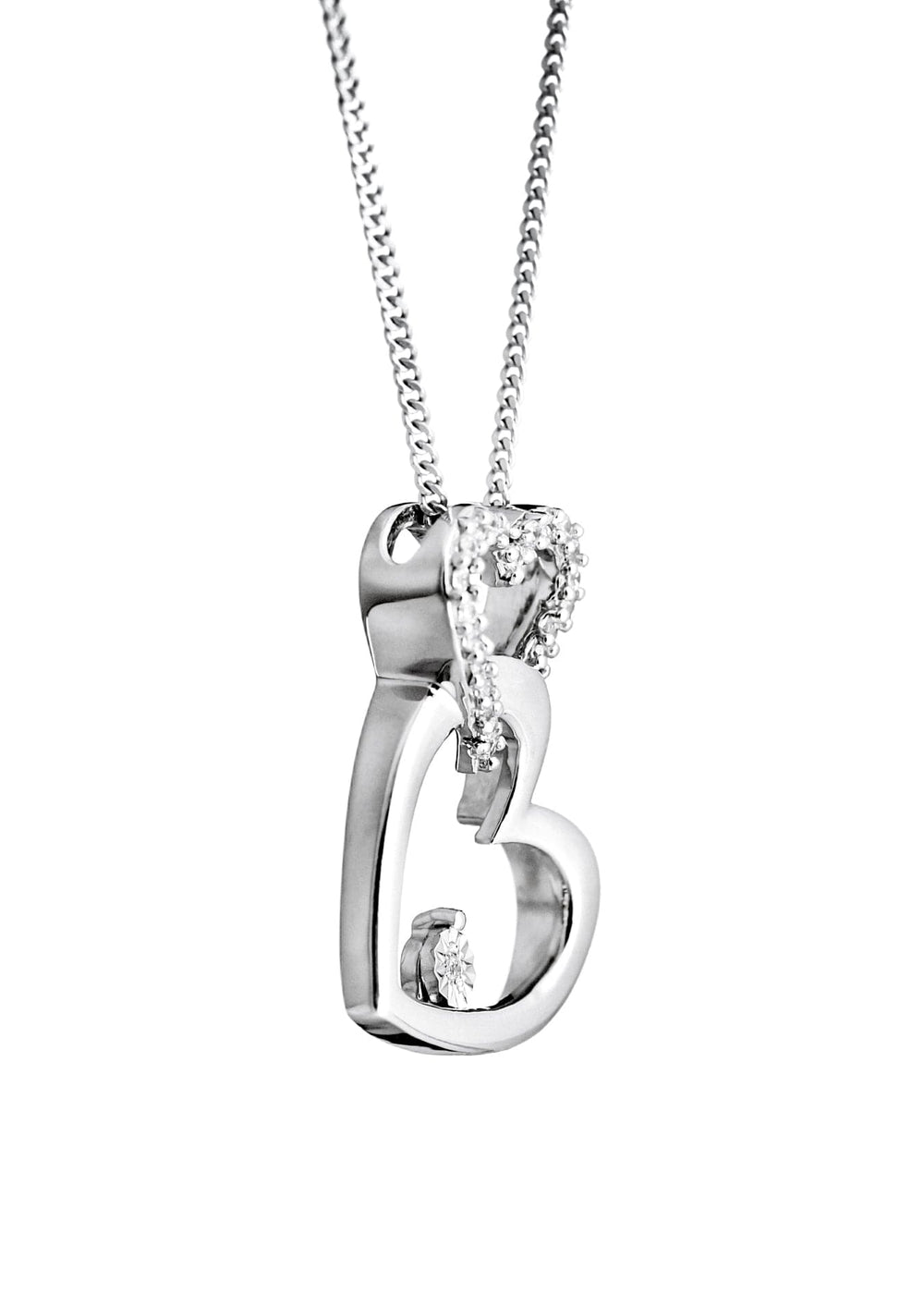 Sterling Silver Diamond Interlocking Hearts PendantThe Fine CollectiveBA0058465