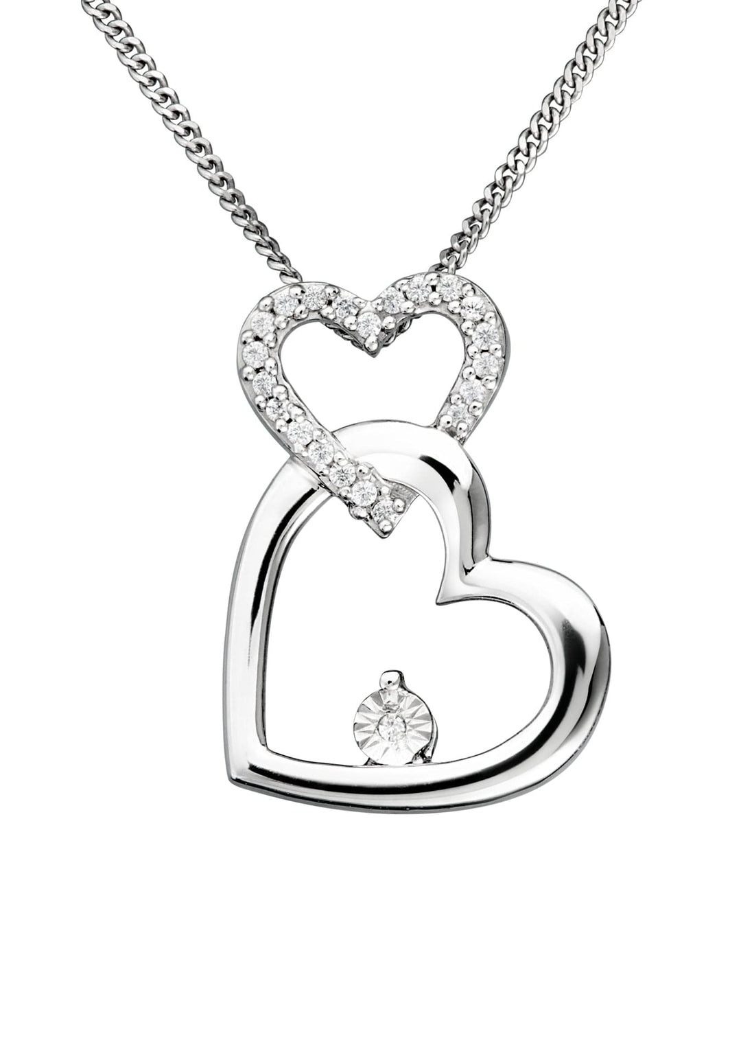 Sterling Silver Diamond Interlocking Hearts PendantThe Fine CollectiveBA0058465