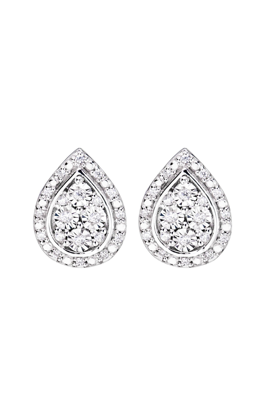 Sterling Silver Diamond Pear Earring and Pendant SetThe Fine CollectiveBA0060931