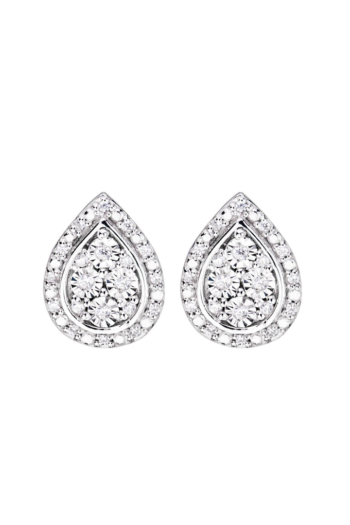 Sterling Silver Diamond Pear Earring and Pendant SetThe Fine CollectiveBA0060931