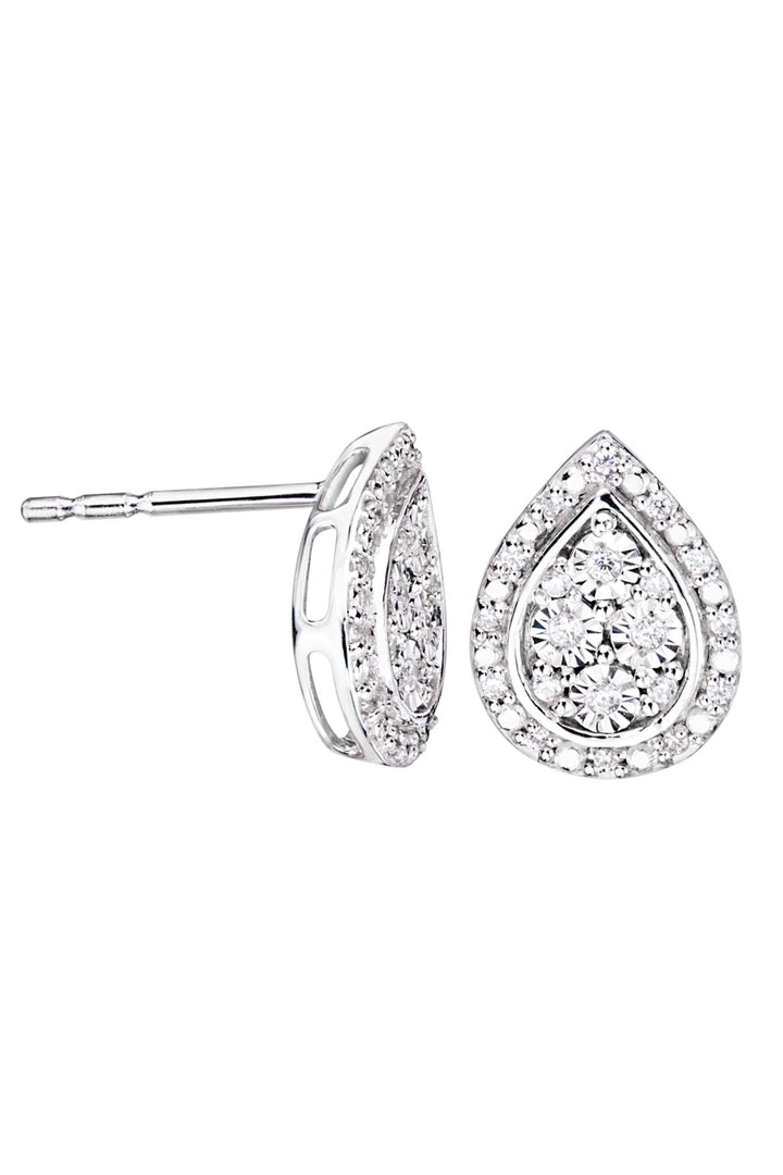 Sterling Silver Diamond Pear Earring and Pendant SetThe Fine CollectiveBA0060931