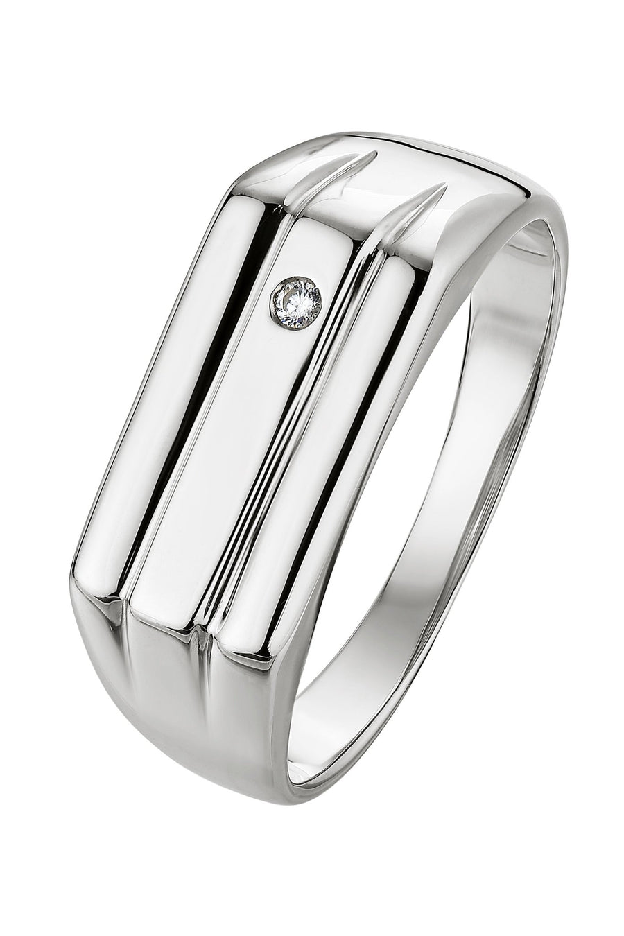 Sterling Silver Diamond Signet RingThe Fine CollectiveBA0061804 - R