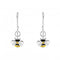 Sterling Silver Dinky Bee Enamel Drop Earrings 5559MEDew5559ME