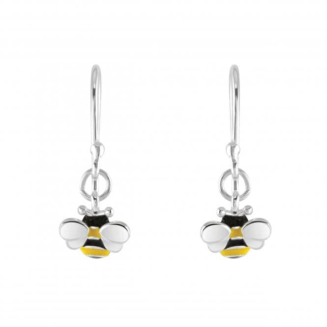 Sterling Silver Dinky Bee Enamel Drop Earrings 5559MEDew5559ME