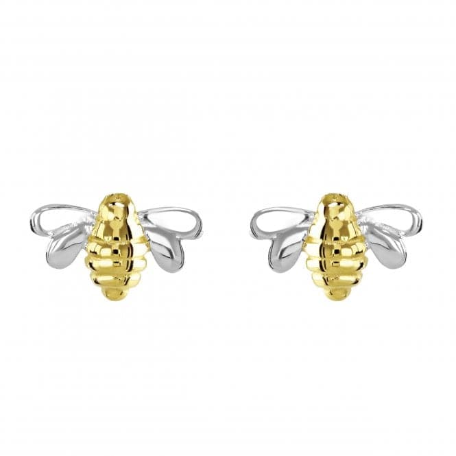 Sterling Silver Dinky Bee Gold Plate Stud Earrings 4465GDDew4465GD