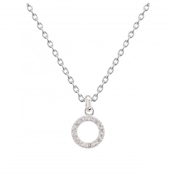 Sterling Silver Dinky Open Circle Cubic Zirconia Pendant 9883CZDew9883CZ