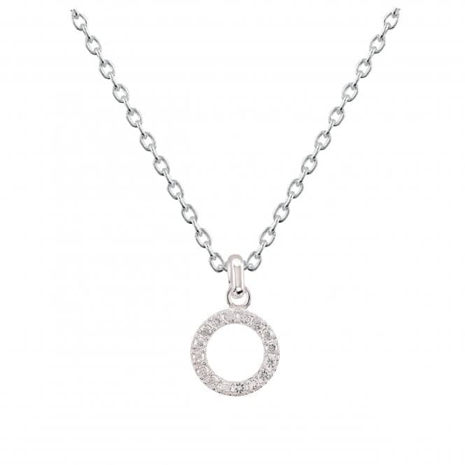 Sterling Silver Dinky Open Circle Cubic Zirconia Pendant 9883CZDew9883CZ