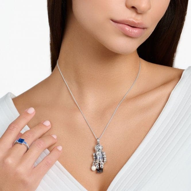 Sterling Silver Diver Pearl And Blue Stones Pendant PE933 - 516 - 7Thomas Sabo Sterling SilverPE933 - 516 - 7