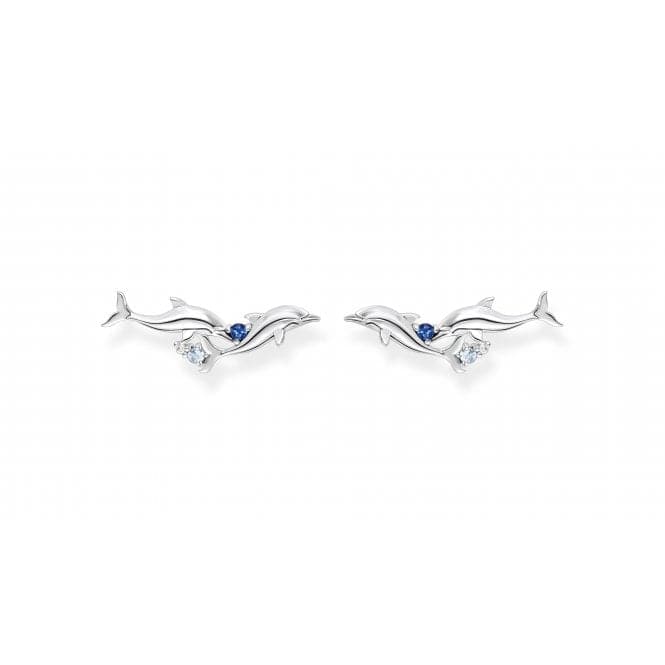 Sterling Silver Dolphin Blue Stones Ear Climbers H2232 - 644 - 1Thomas Sabo Sterling SilverH2232 - 644 - 1