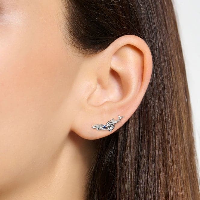 Sterling Silver Dolphin Blue Stones Ear Climbers H2232 - 644 - 1Thomas Sabo Sterling SilverH2232 - 644 - 1