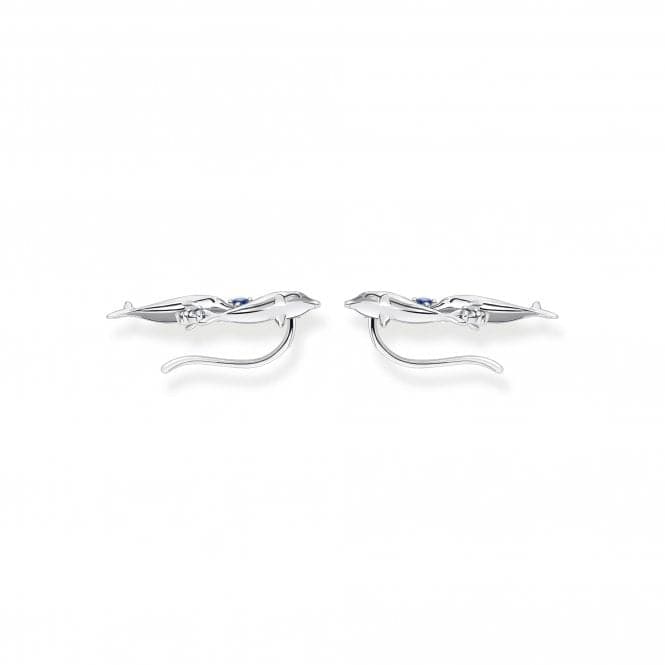 Sterling Silver Dolphin Blue Stones Ear Climbers H2232 - 644 - 1Thomas Sabo Sterling SilverH2232 - 644 - 1