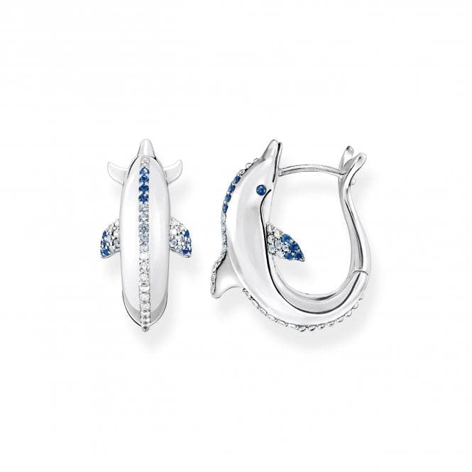 Sterling Silver Dolphin Blue Stones Hoop Earrings CR688 - 644 - 1Thomas Sabo Sterling SilverCR688 - 644 - 1