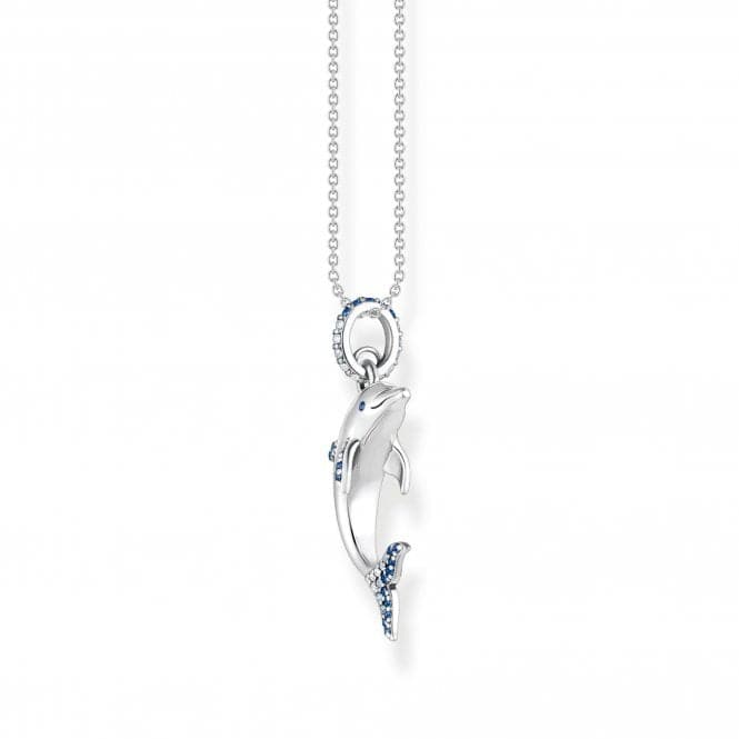 Sterling Silver Dolphin Blue Stones Necklace KE2144 - 644 - 1 - L45VThomas Sabo Sterling SilverKE2144 - 644 - 1