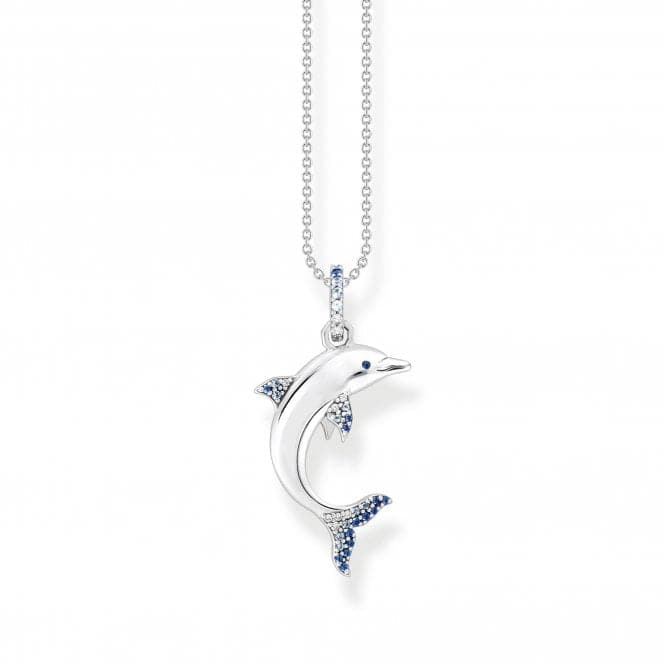 Sterling Silver Dolphin Blue Stones Necklace KE2144 - 644 - 1 - L45VThomas Sabo Sterling SilverKE2144 - 644 - 1