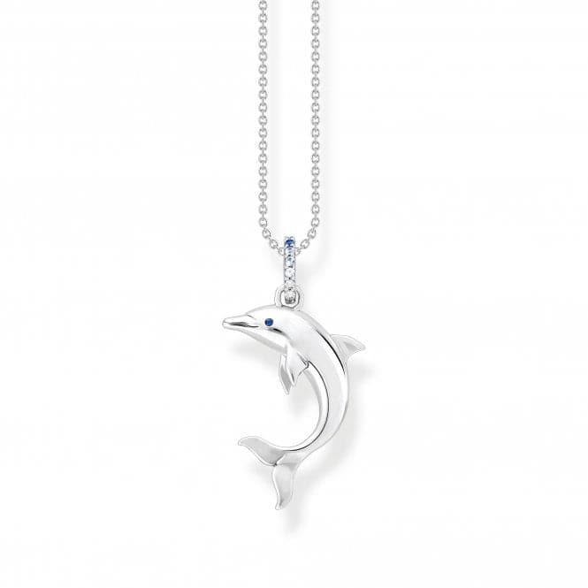 Sterling Silver Dolphin Blue Stones Necklace KE2144 - 644 - 1 - L45VThomas Sabo Sterling SilverKE2144 - 644 - 1