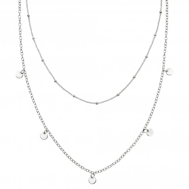 Sterling Silver Double Row Mini Disc Necklace N4377BeginningsN4377