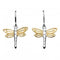Sterling Silver Dragonfly Gold Plate Drop Earrings 6492GDDew6492GD