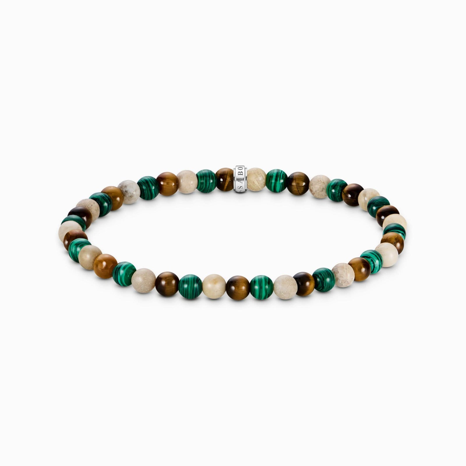Sterling Silver Earth & Green Beaded Bracelet A2183 - 468 - 7Thomas Sabo Sterling SilverA2183 - 468 - 7 - L17