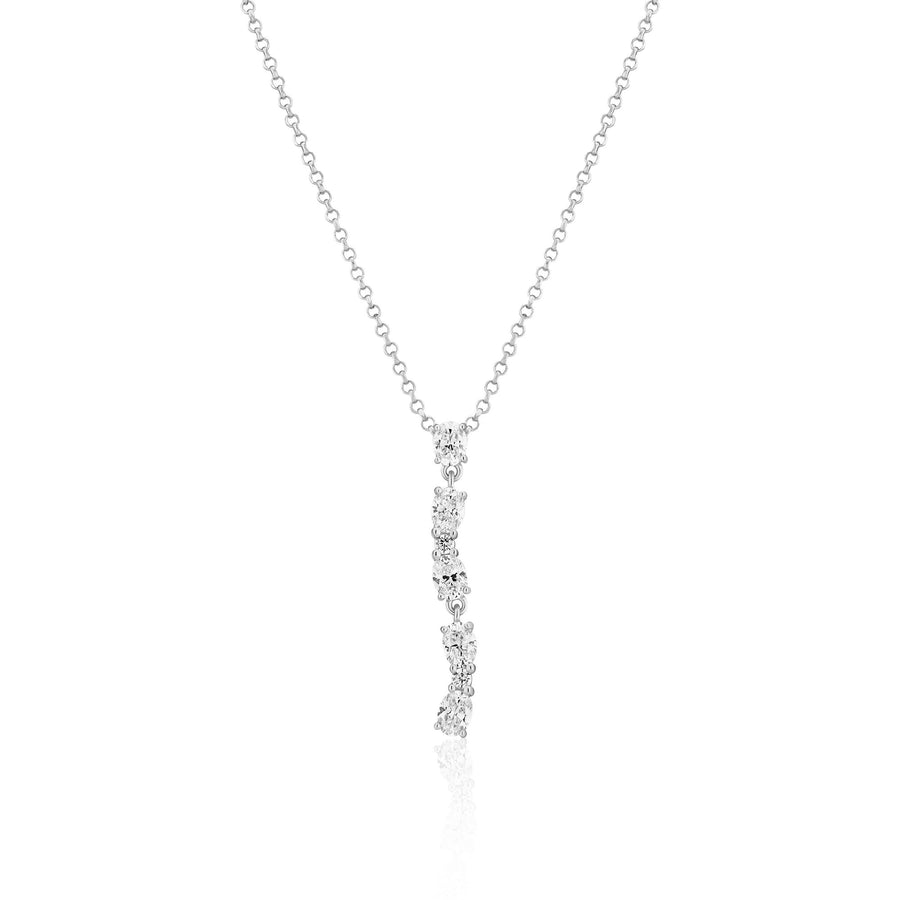 Sterling Silver Ellera Ovale Lungo Necklace SJ - N2421 - CZSif JakobsSJ - N2421 - CZ