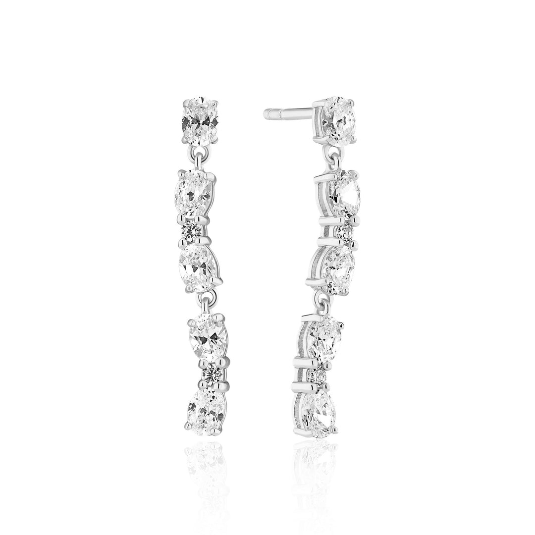 Sterling Silver Ellera Ovale Sette Earrings SJ - E2417 - CZSif JakobsSJ - E2417 - CZ