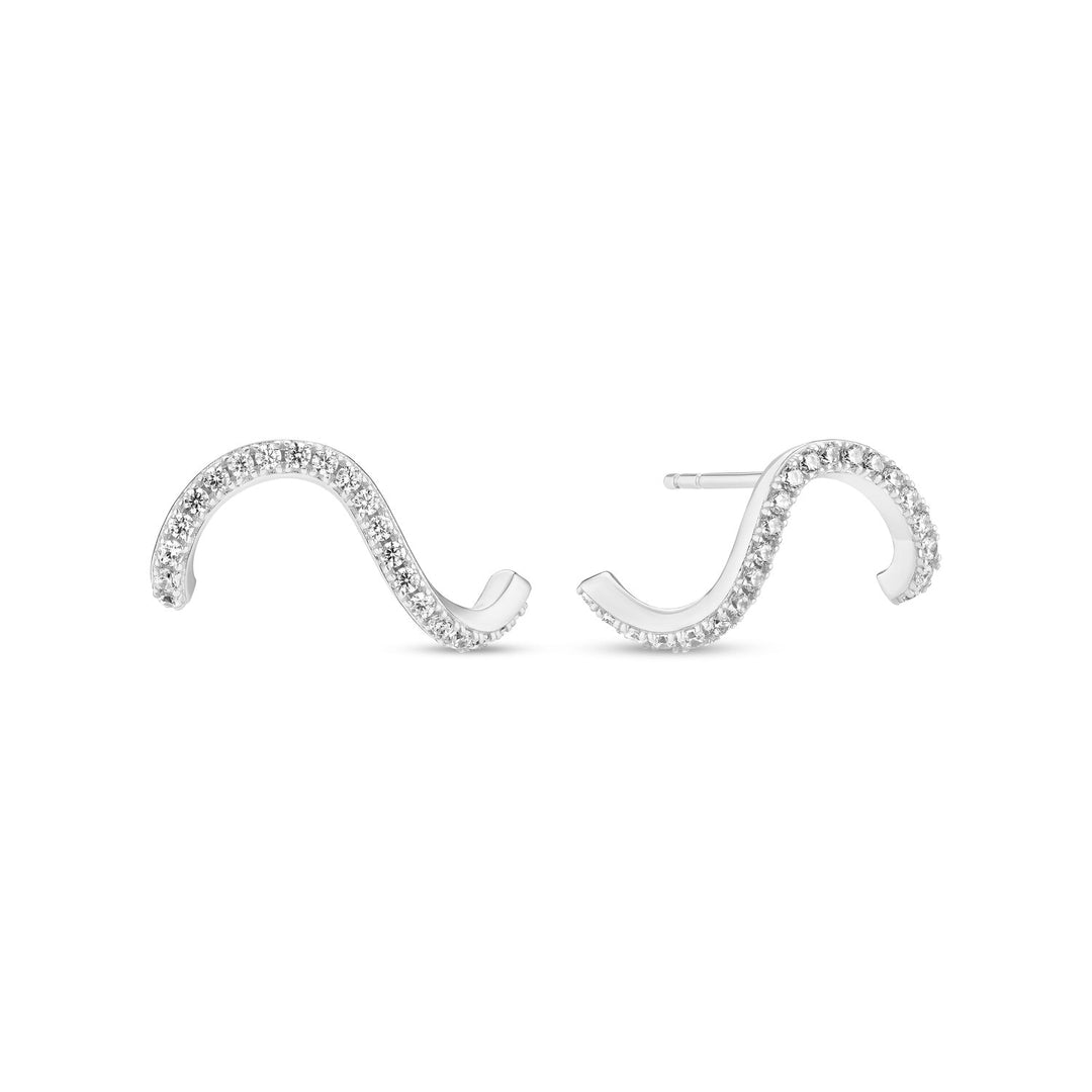 Sterling Silver Ellera Waves Earrings SJ - E3890 - CZSif JakobsSJ - E3890 - CZ