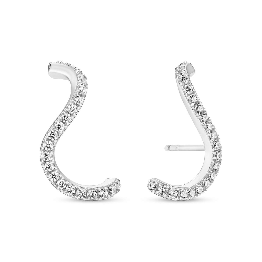 Sterling Silver Ellera Waves Earrings SJ - E3890 - CZSif JakobsSJ - E3890 - CZ